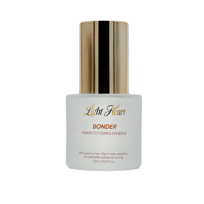Light Heart Lashes Bonder — lash extension adhesive bonder that cures glue, reduces fumes, and maximizes retention, 15ml